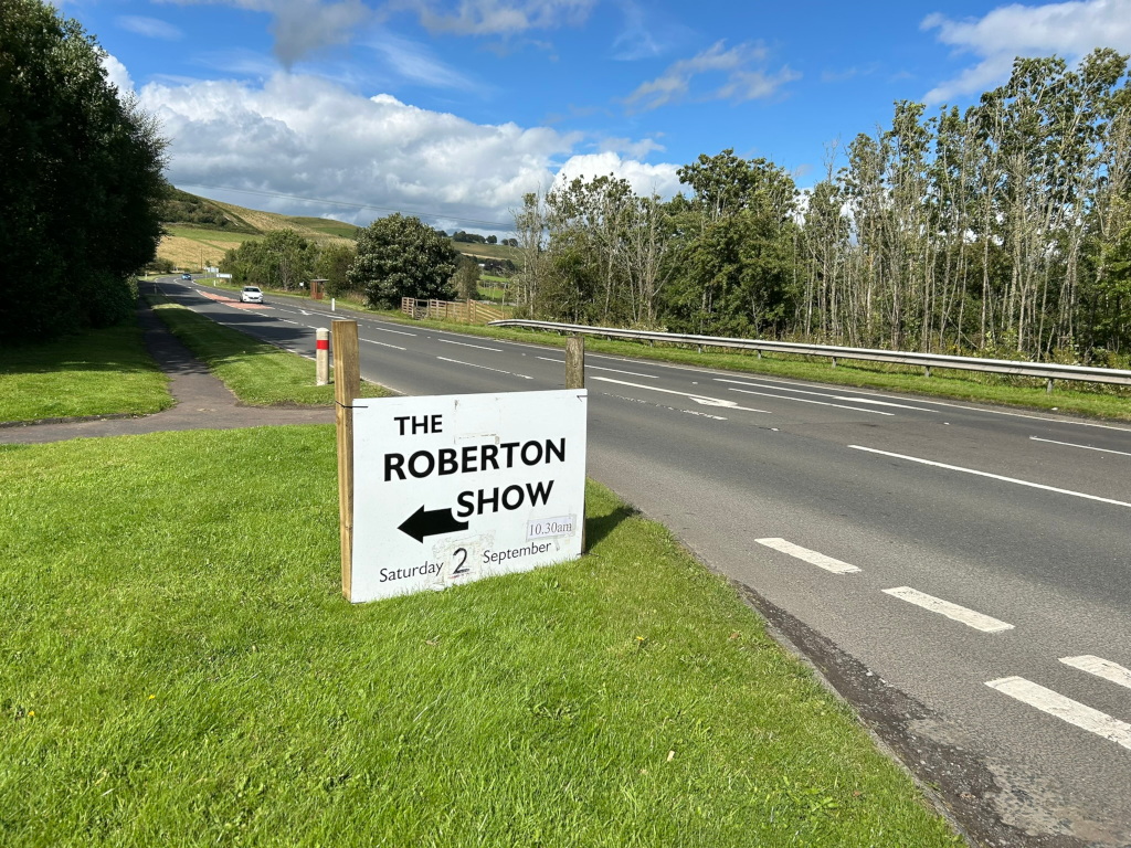 small event sign reads the roberton show 2nd september